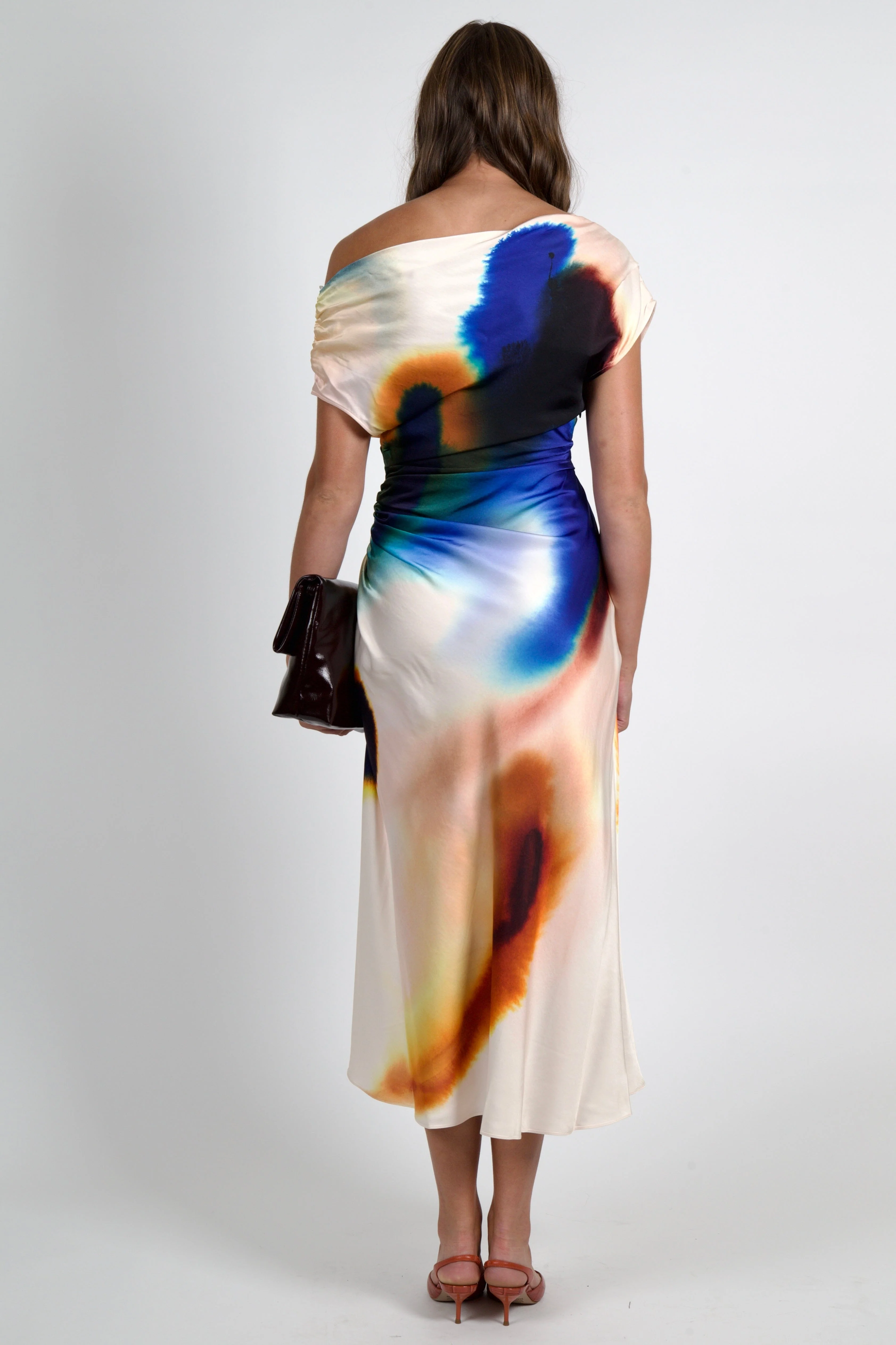 A.L.C. | Penny Satin Midi Dress - Lapis Multi - Image 4