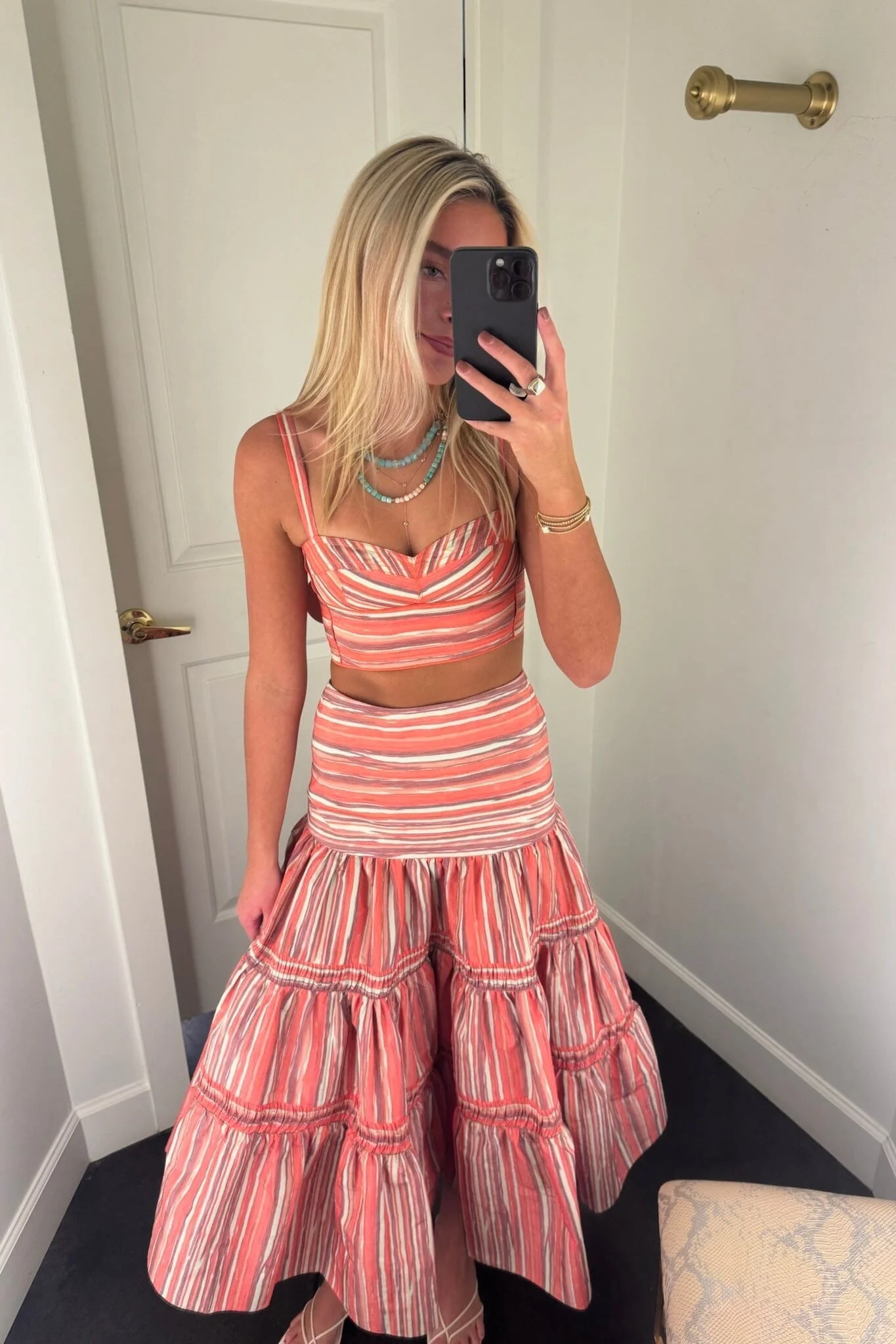 ALEXIS | Elaina Skirt - Crimson Stripe - Image 7