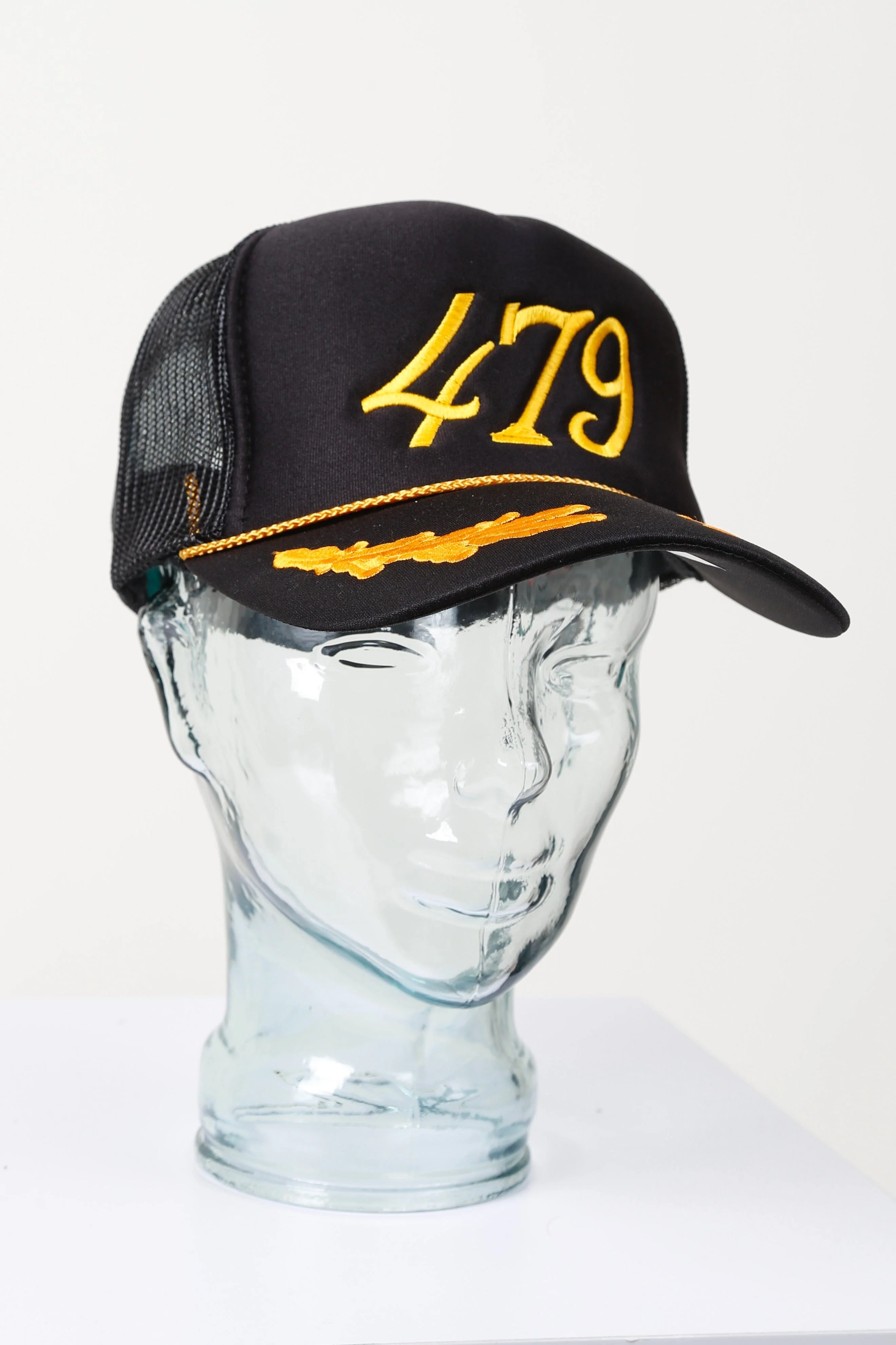 Arkansas Embroidered Trucker Hats - Black + Gold - Image 7