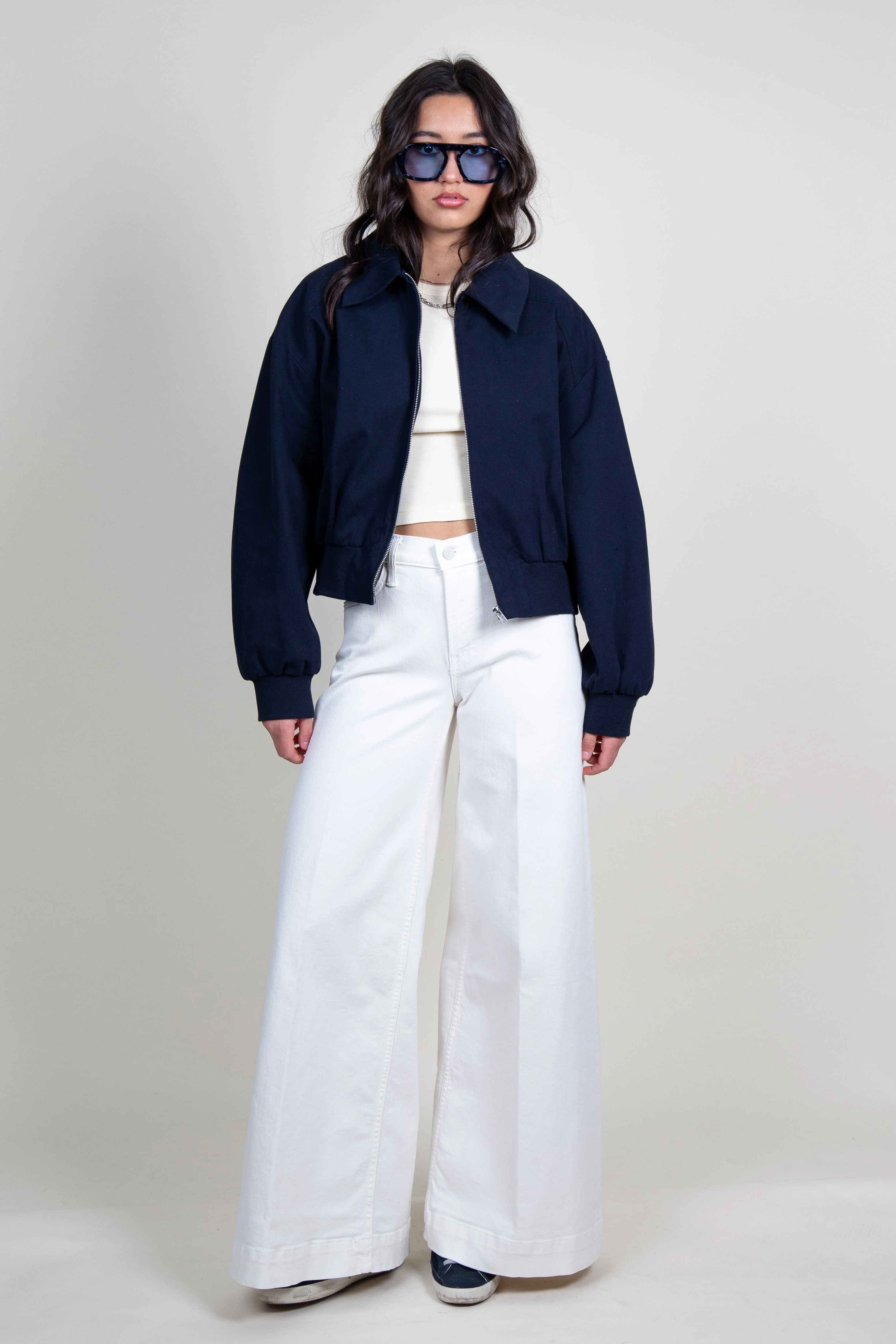 ELODIE | Amaris Bomber Jacket - Navy - Image 7