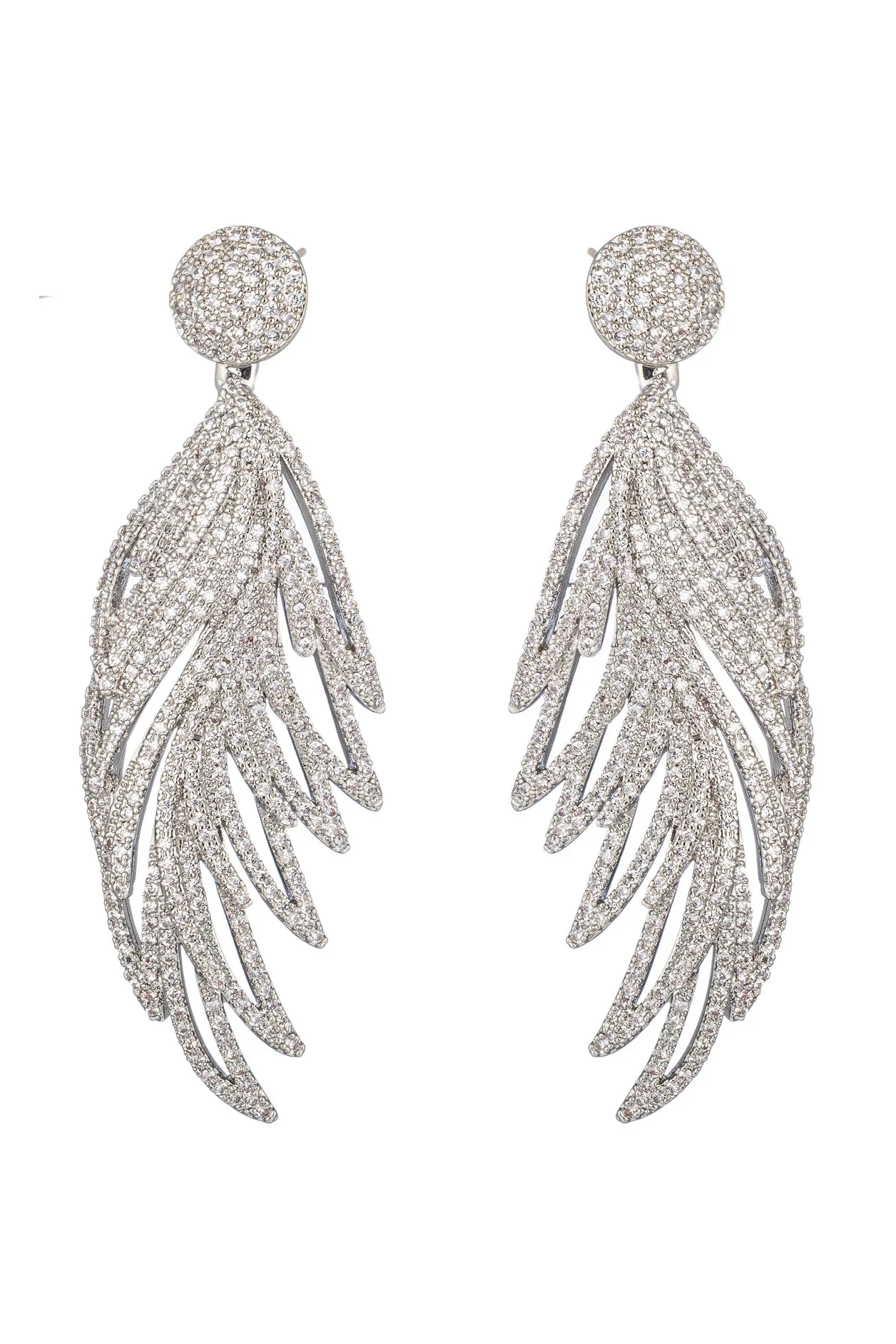 EYECANDY | Olivia Feather Statement Earrings