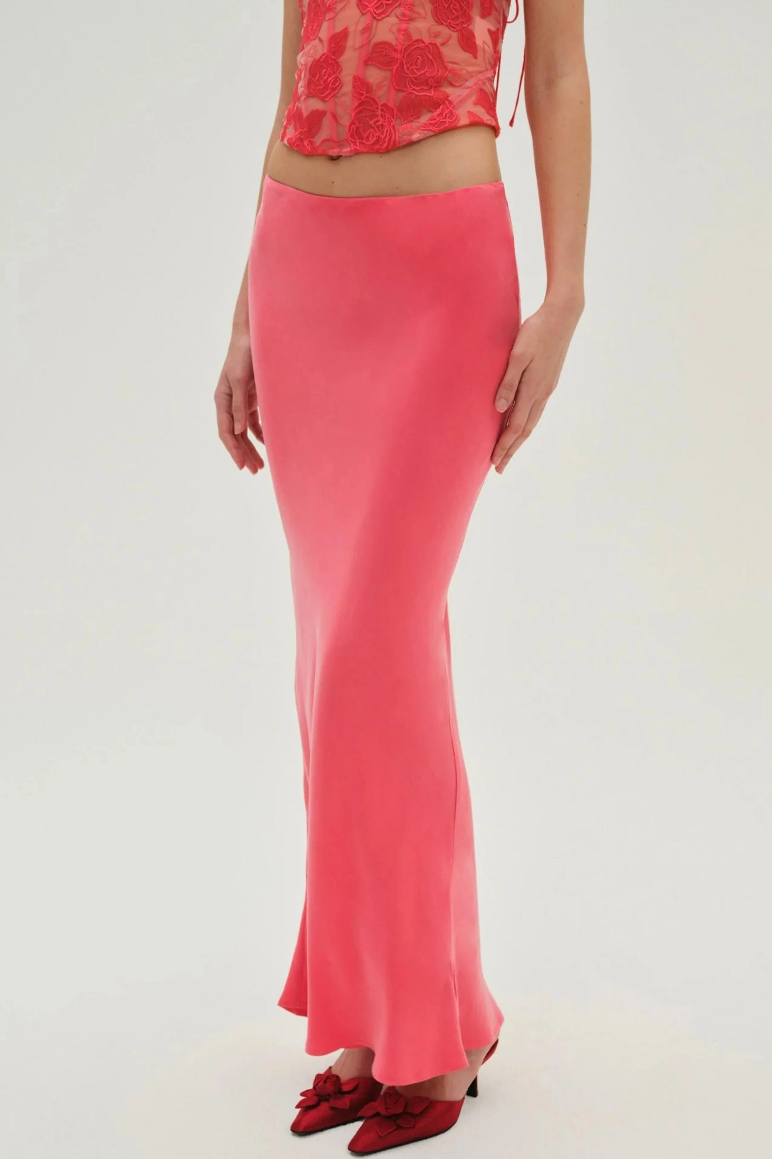 FOR LOVE & LEMONS | Lena Maxi Skirt - Red - Image 2