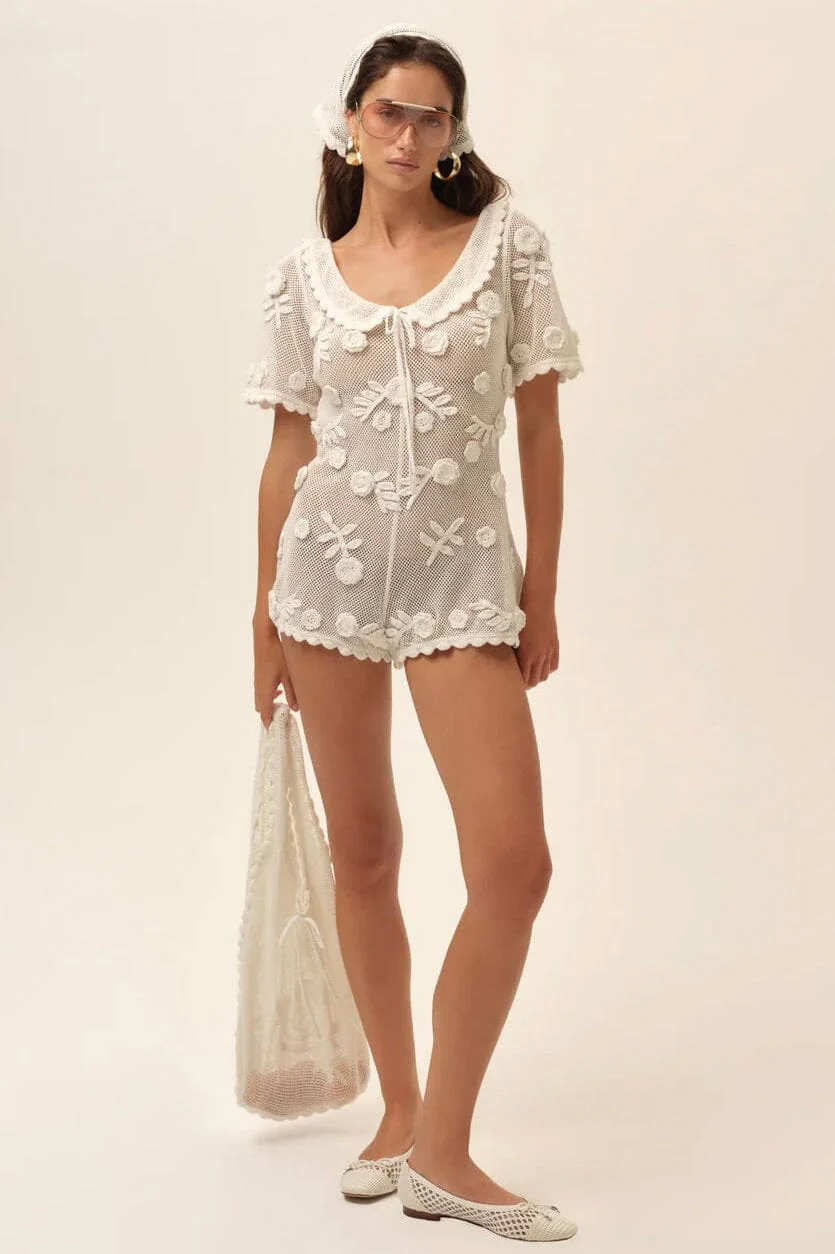 FOR LOVE & LEMONS | Sara Romper - White