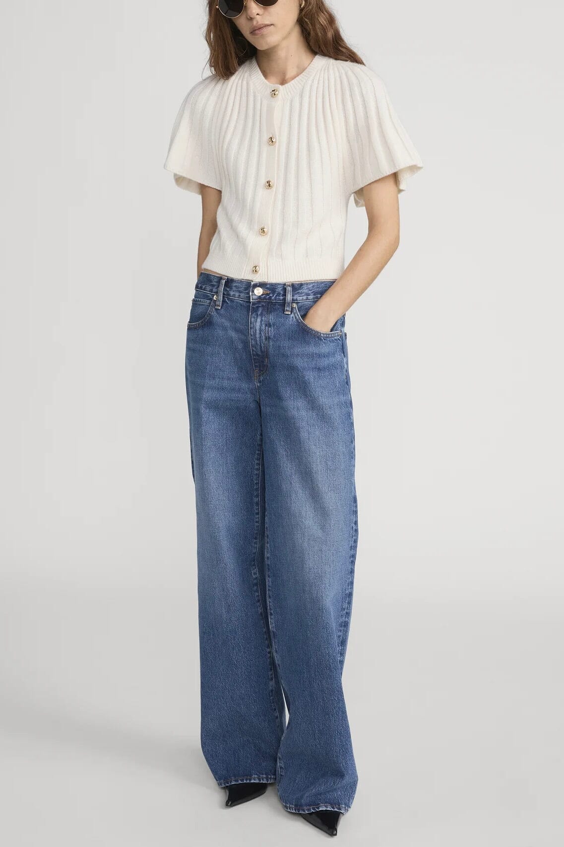 FRAME | The Flutter Cardi - Cream - Image 5