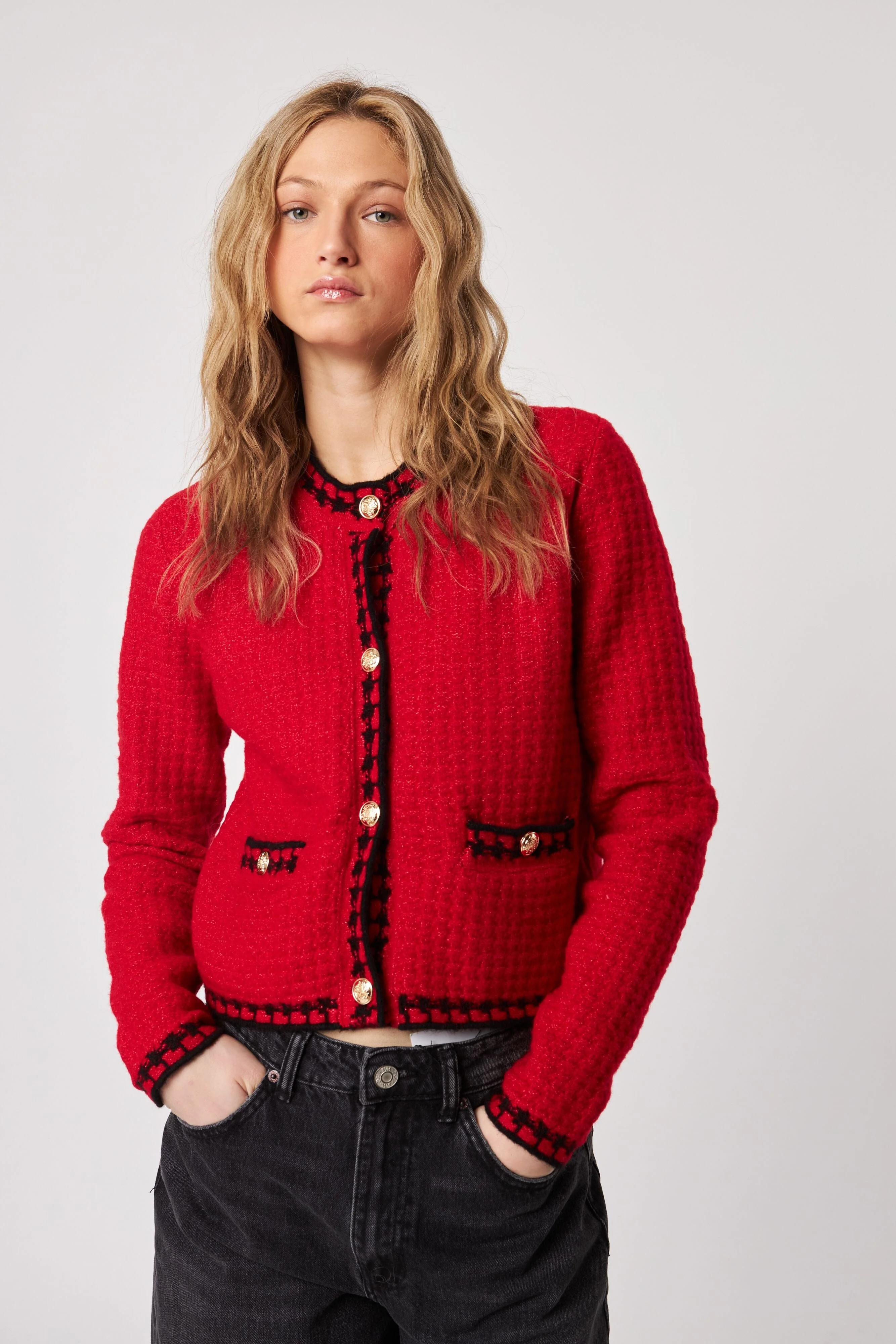 JOHN + JENN | Benedict Cardigan - Crimson - Image 3