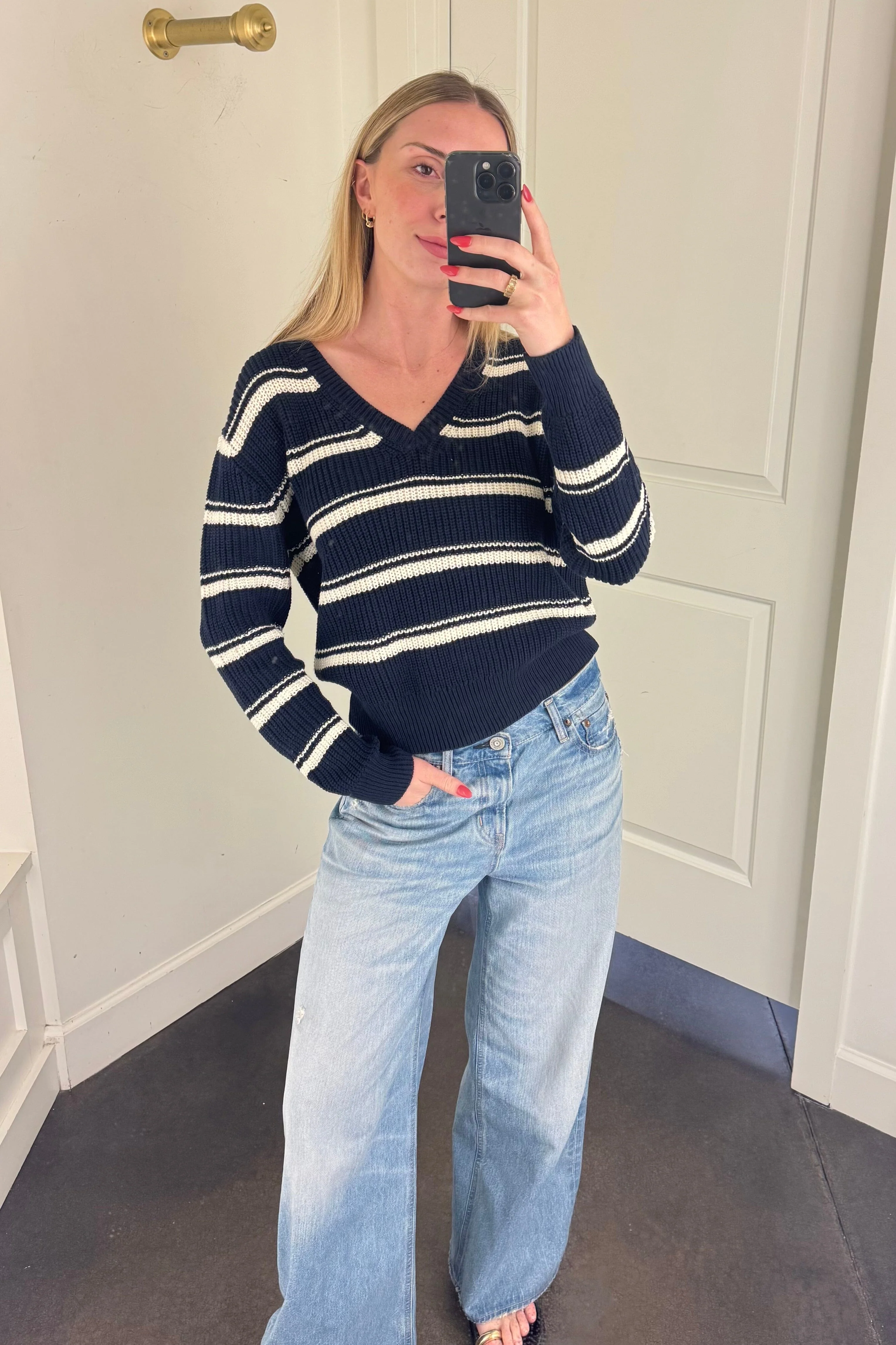 JOHN + JENN | Kieran Sweater - Monaco Stripe - Image 2