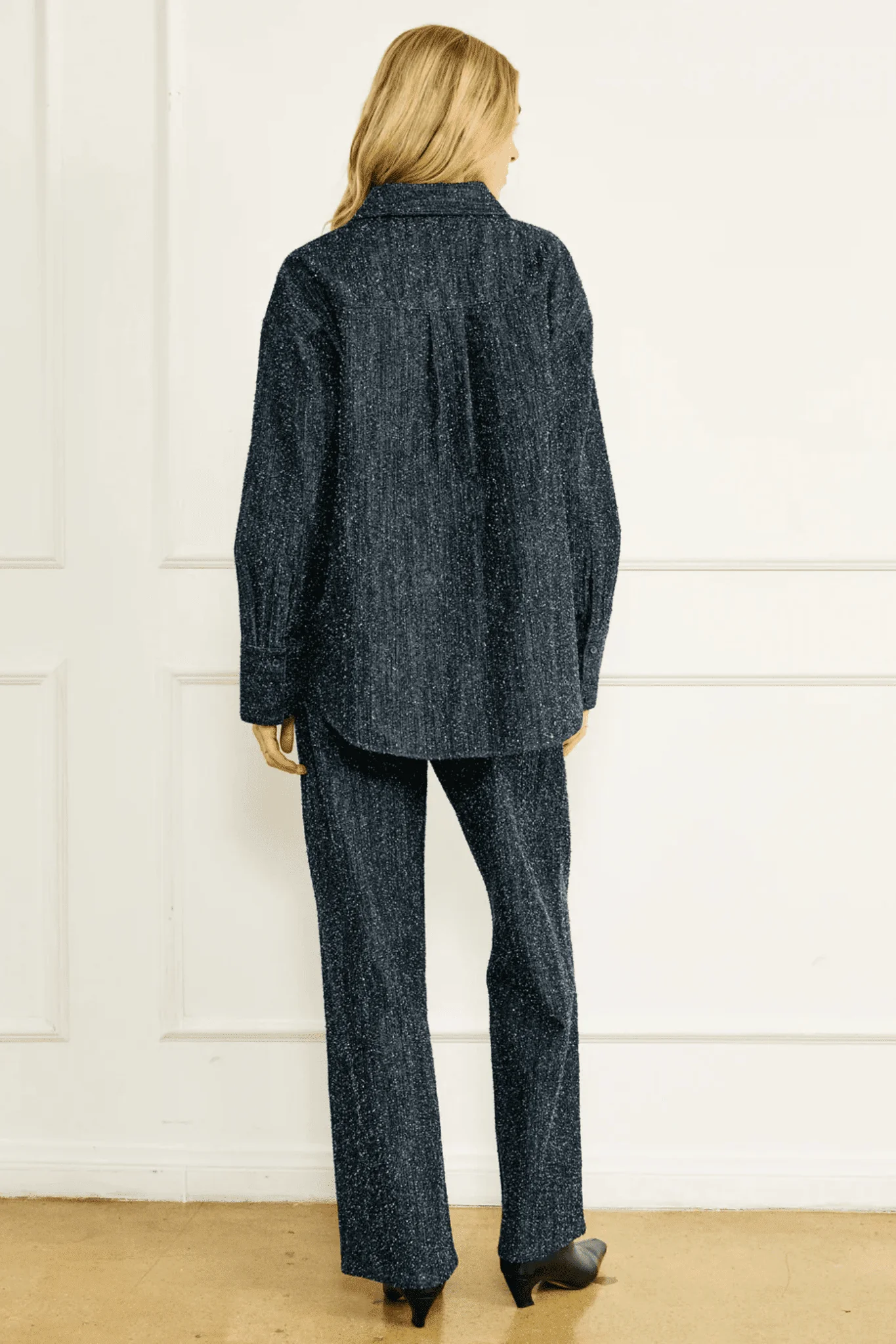 LINE & DOT | Nika Pebbled Denim Pants - Indigo - Image 4