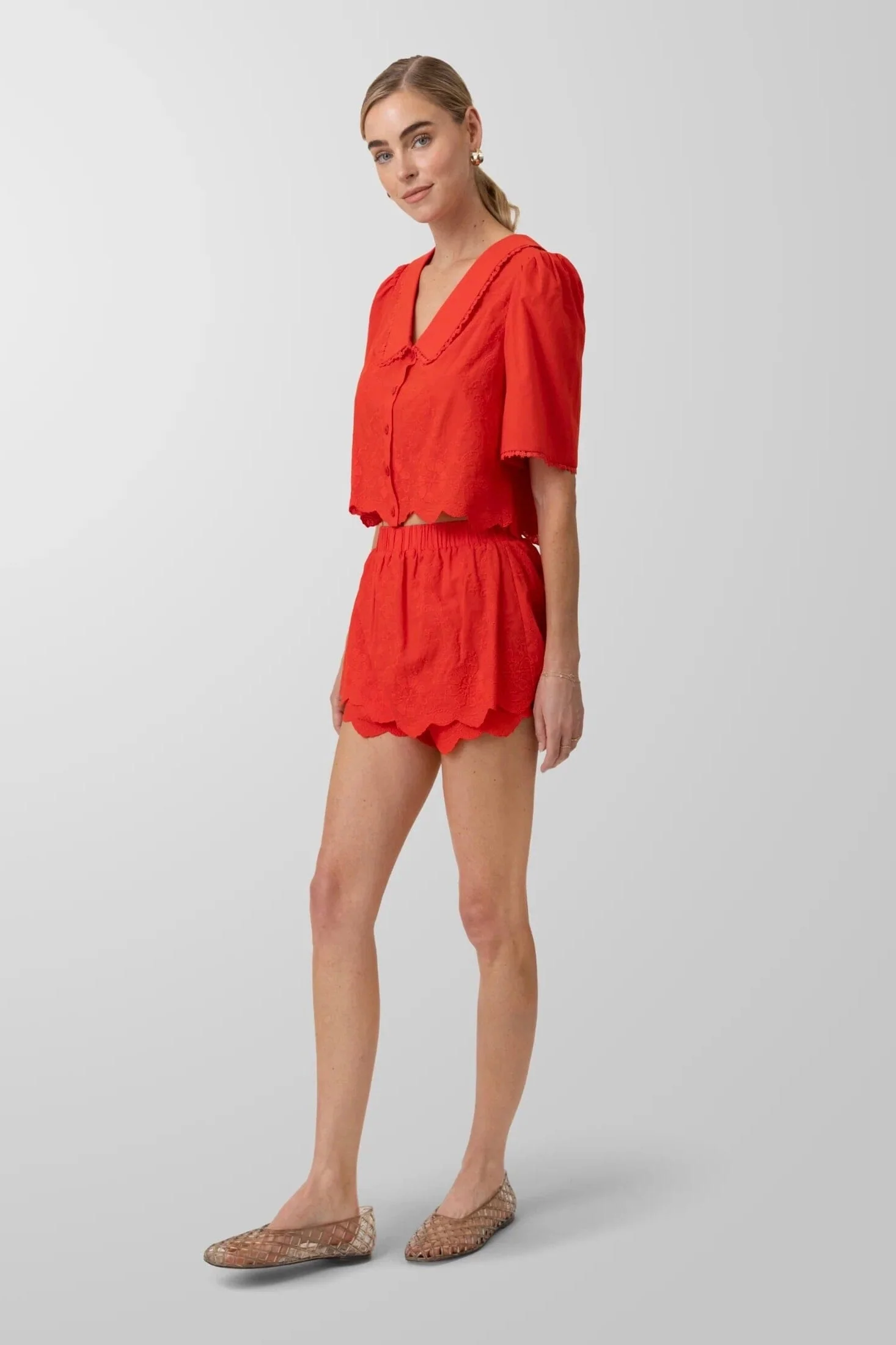 LINE + DOT | Rou Skort - Red - Image 4