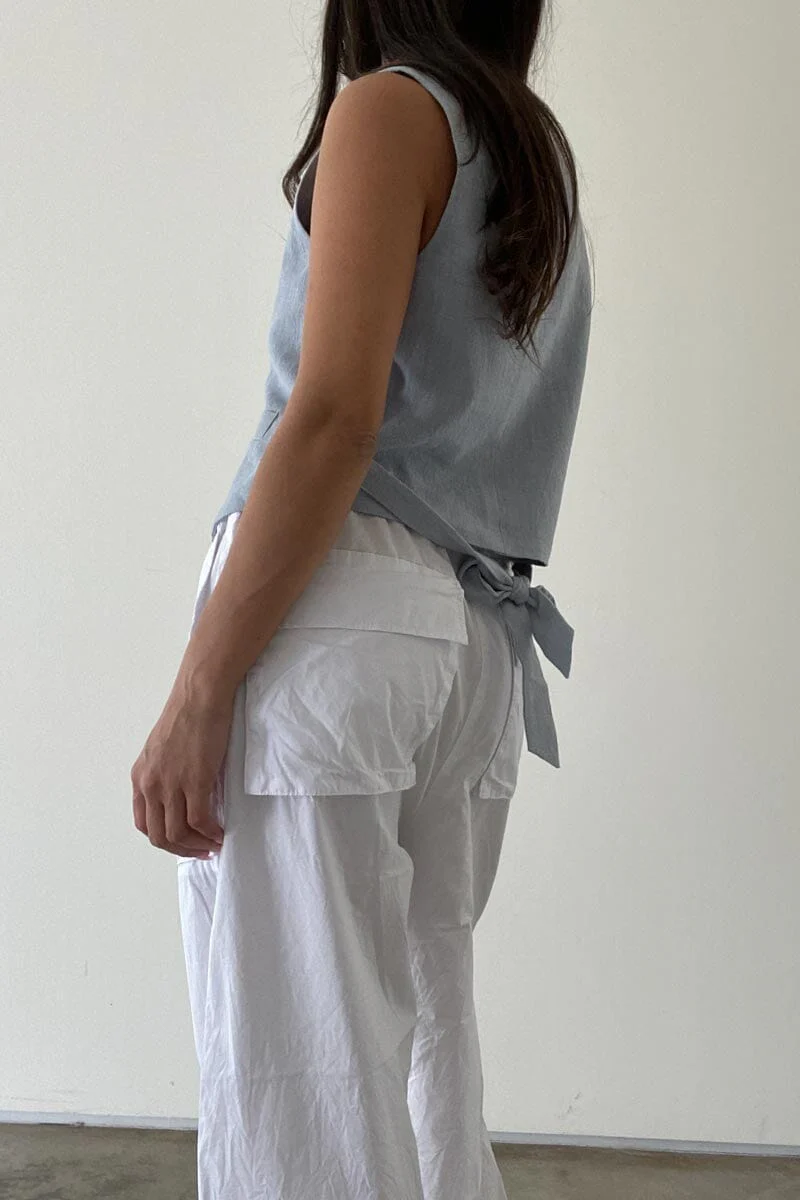 Linen Vest - Ice - Image 10