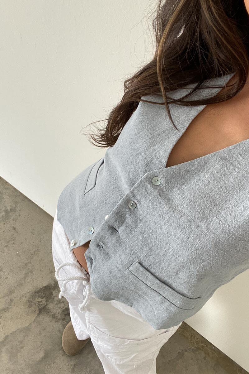 Linen Vest - Ice - Image 5