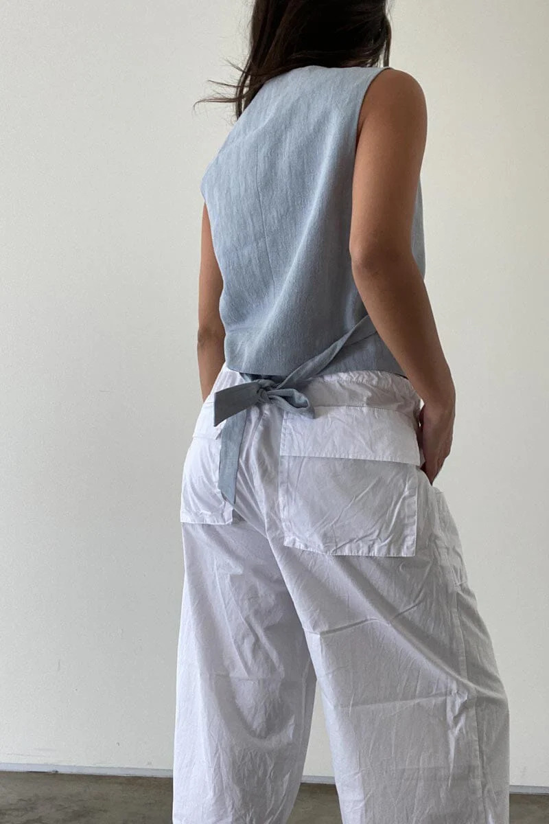Linen Vest - Ice - Image 7