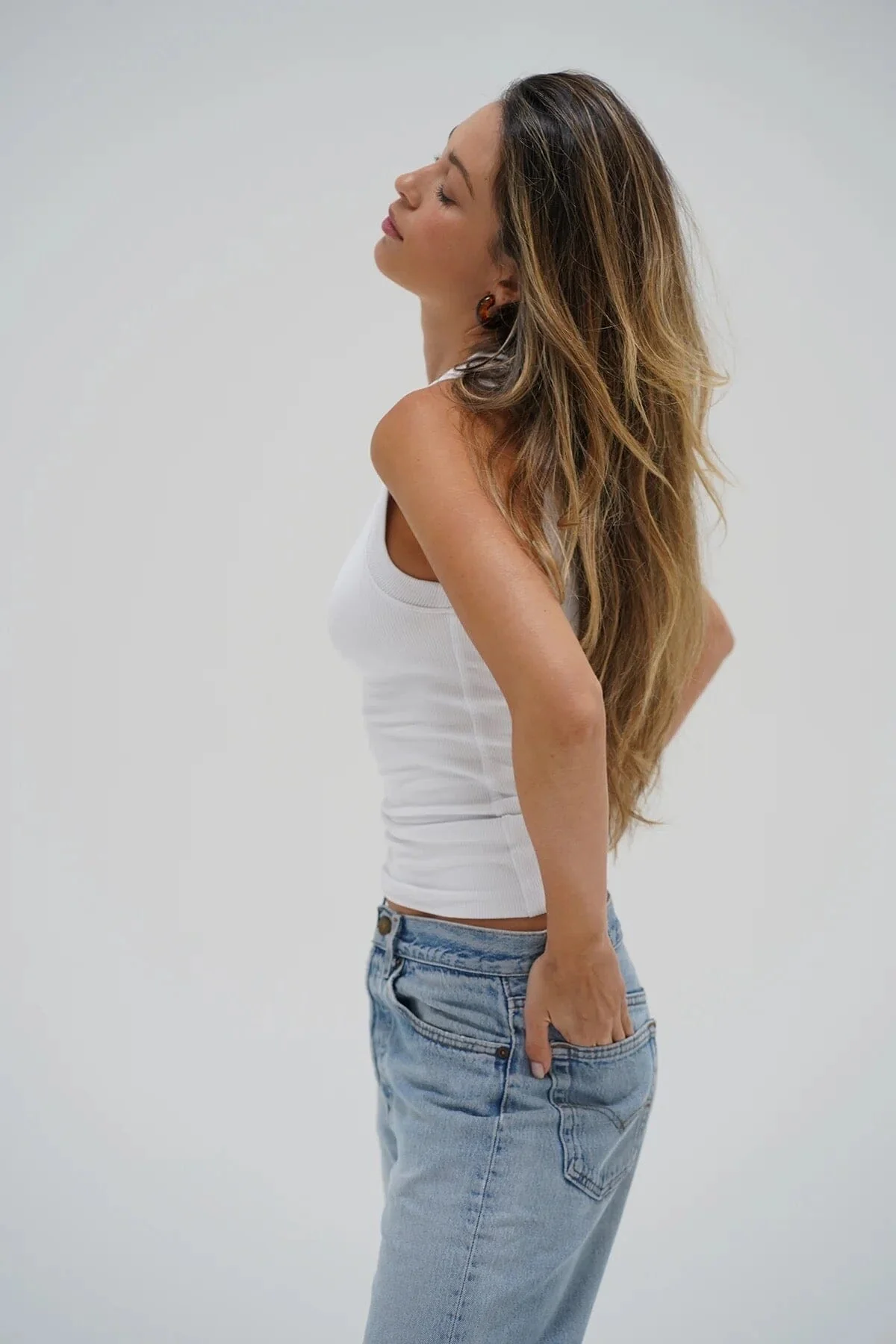 LNA CLOTHING | Double Layer Ribbed Tank - White - Image 4