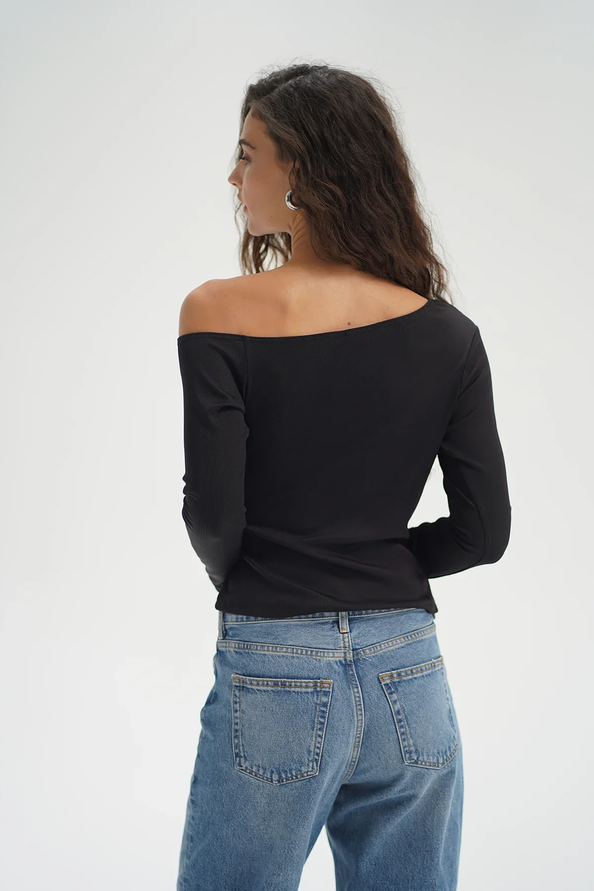 LNA CLOTHING | Panama Drape Top - Liquid Onyx - Image 5