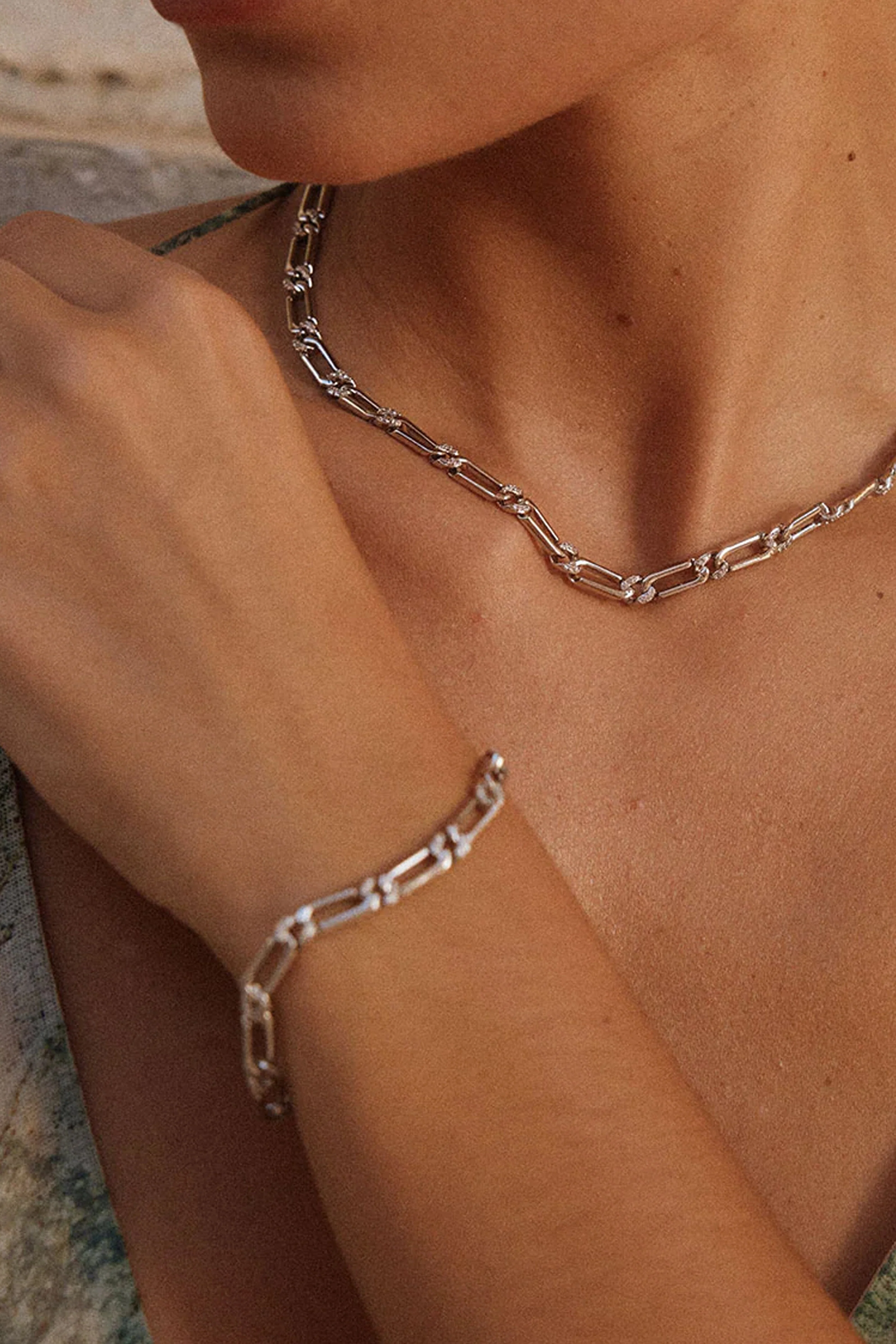 LUV AJ | The Two-Tone Pave Link Bracelet - Image 4