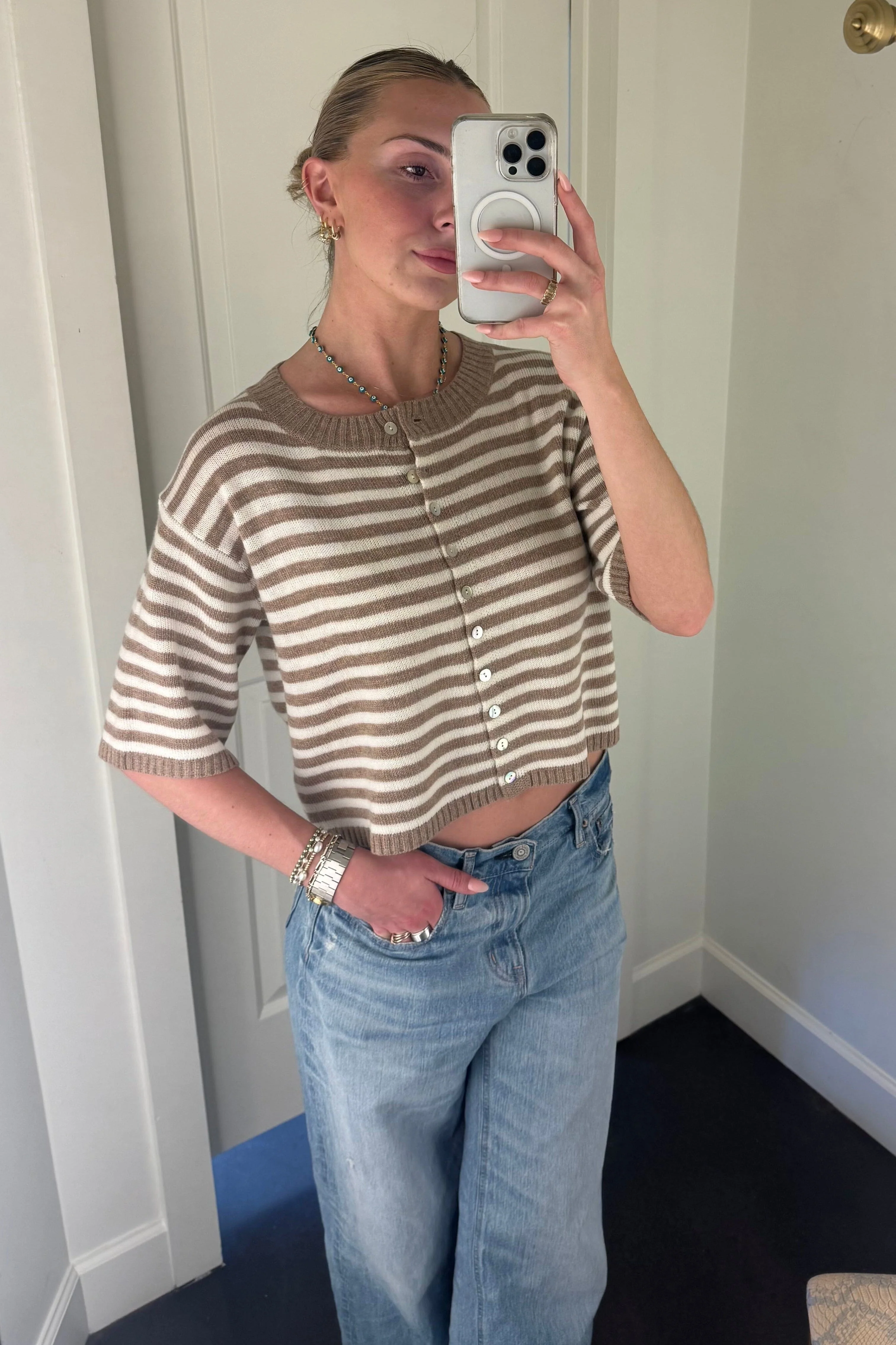 MOD REF | Jenny Cardigan - Beige/Ivory - Image 2