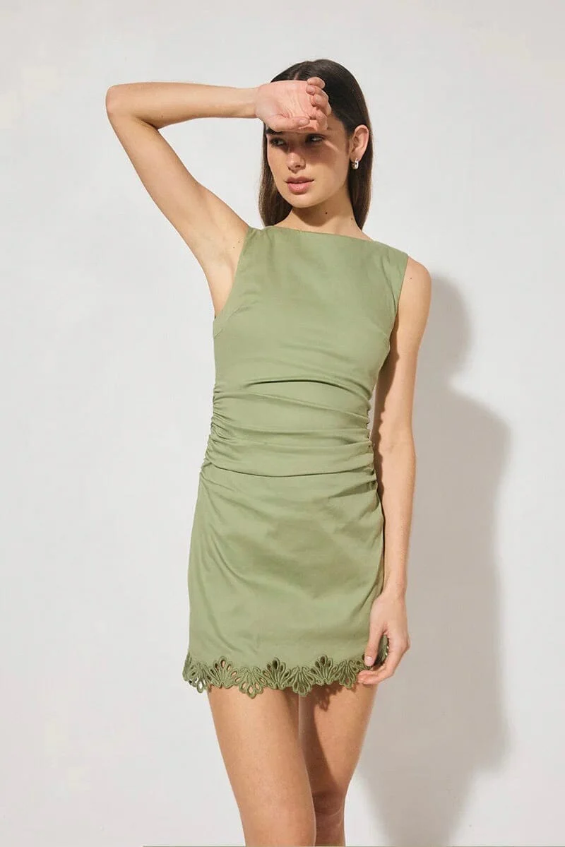 MON RENN | Fran Mini Dress - Fern Green - Image 2