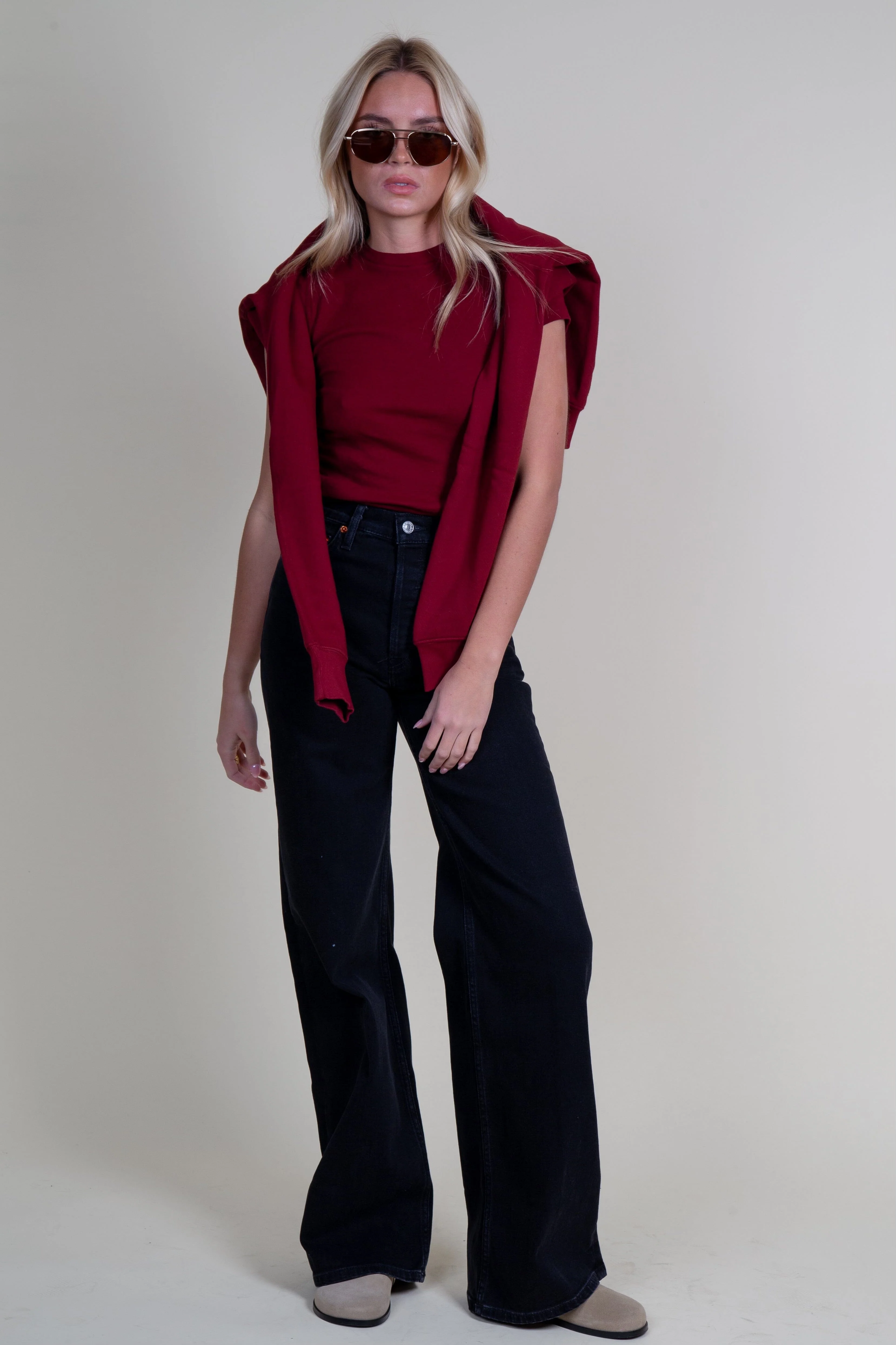 RE/DONE | 90S Baby Tee - Currant - Image 3