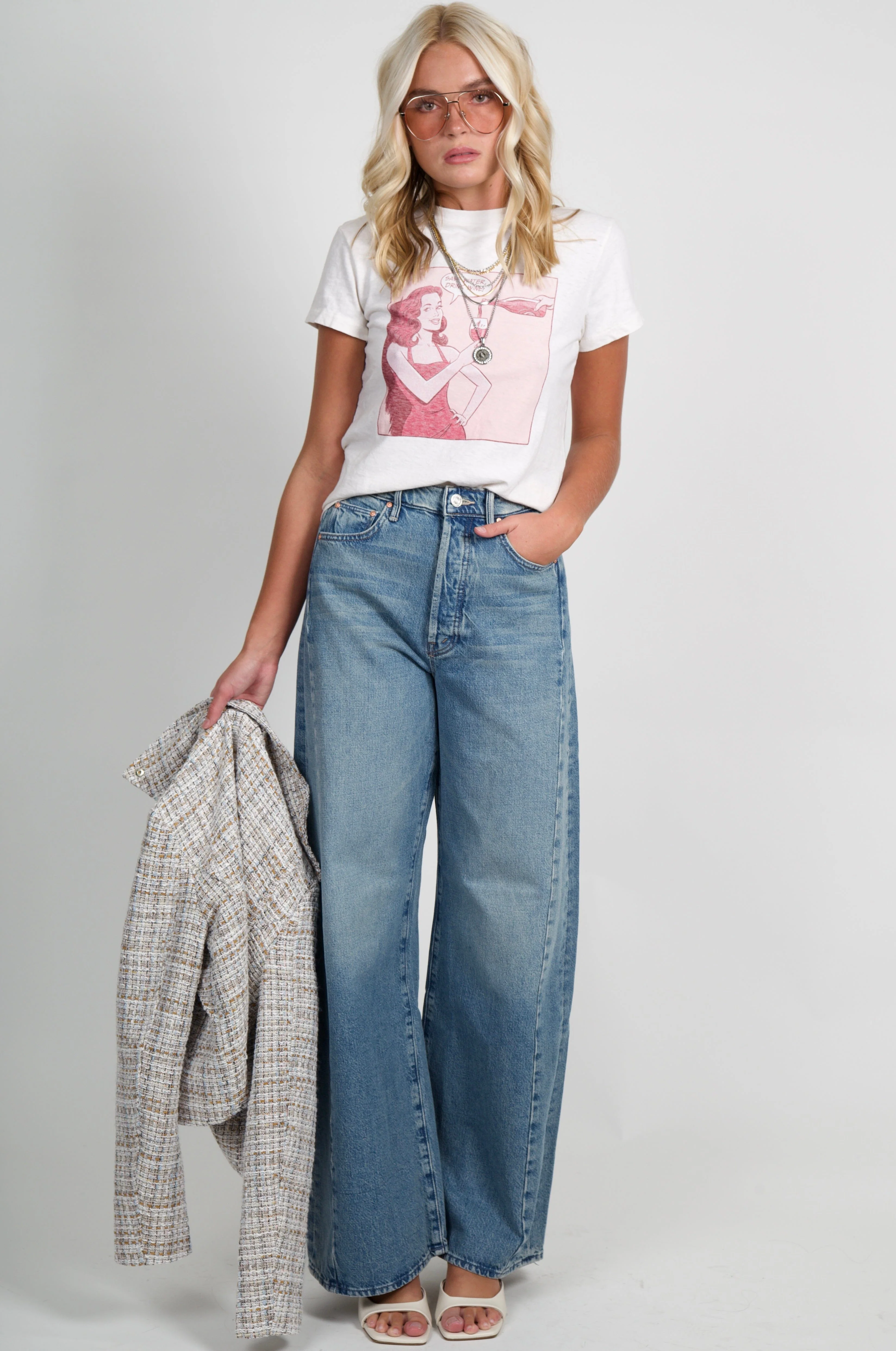 RE/DONE | Classic Tee Drink Wine - Vintage White - Image 3