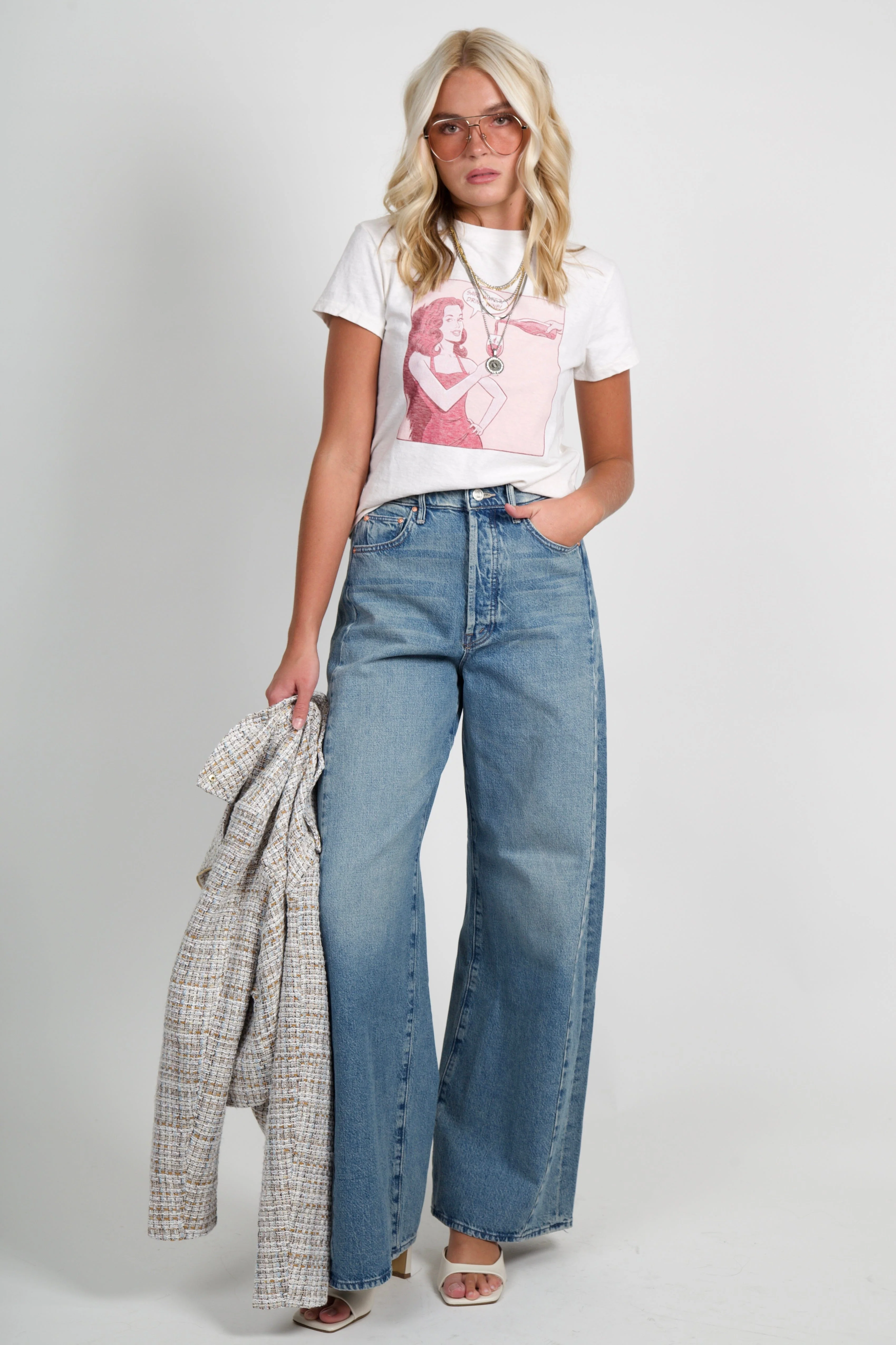 RE/DONE | Classic Tee Drink Wine - Vintage White - Image 4