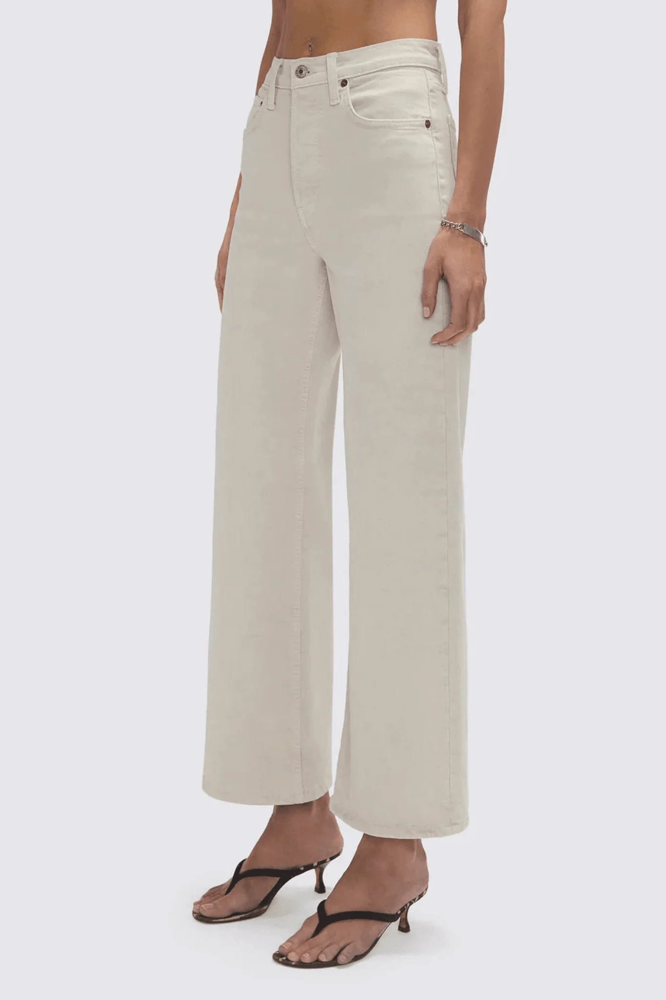 RE/DONE | High Rise Wide Leg Crop - Pebble - Image 2