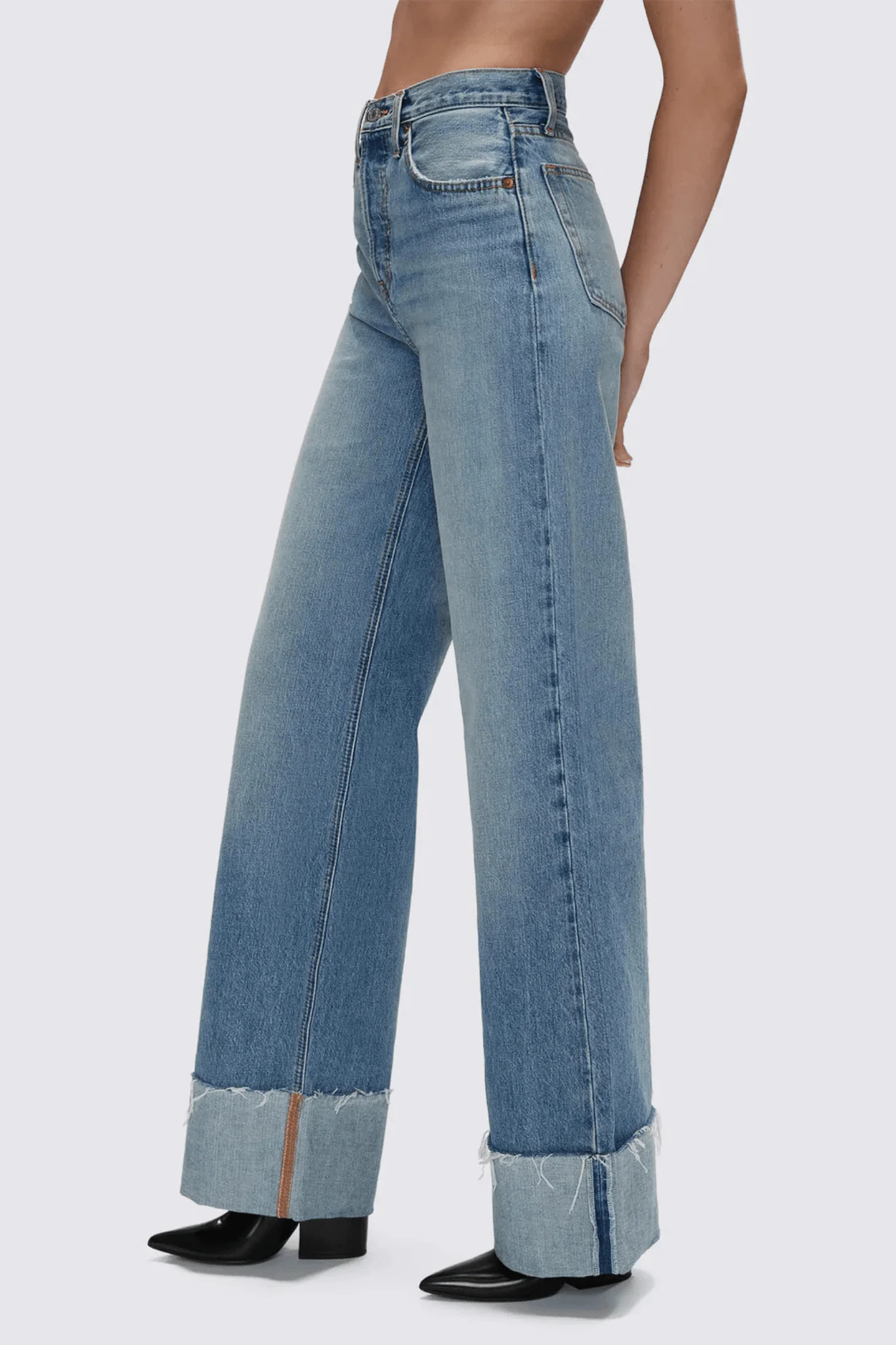 RE/DONE - High Rise Wide Leg Cuff - Vintage Biker - Image 3