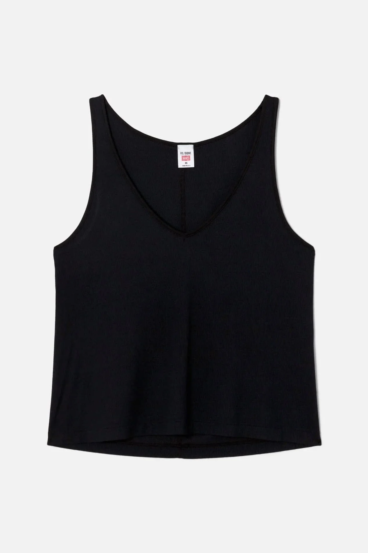RE/DONE | Slim V Neck Tank - Black - Image 2