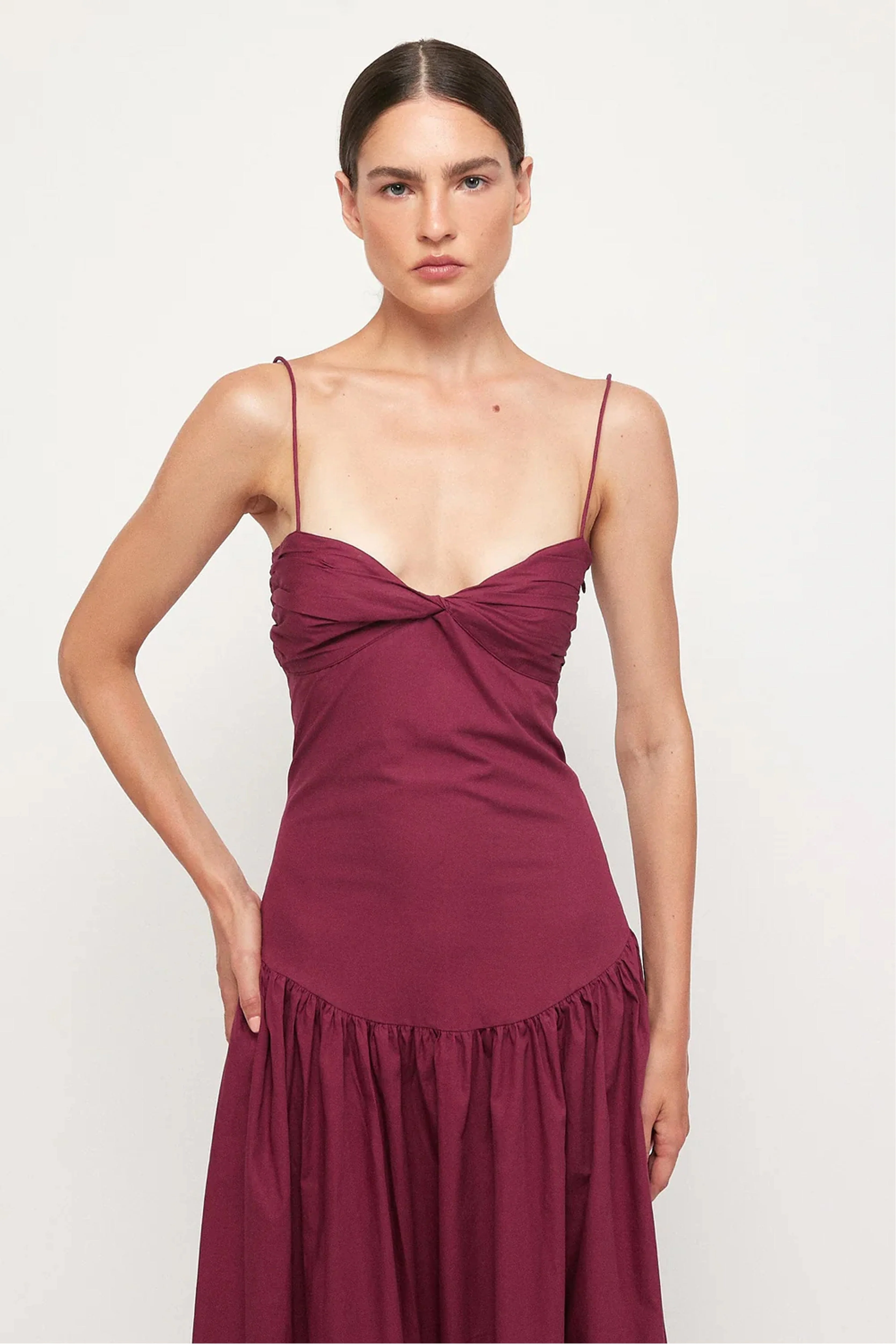 S/W/F | Fitted Midi Dress - Plum - Image 3
