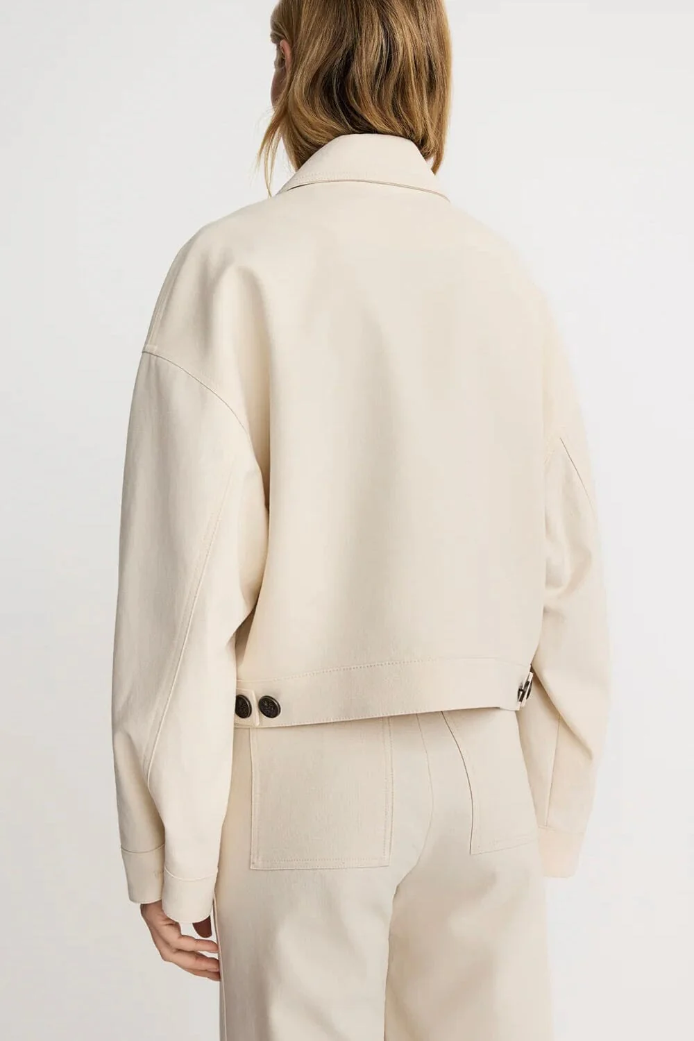 SMYTHE | Crop Zip Jacket - Cream - Image 4