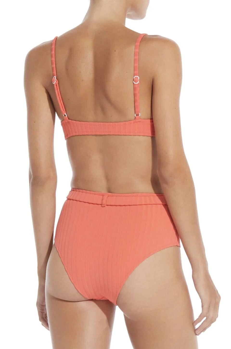 SOLID & STRIPED | The Rachel Top - Solid Rib Coral Orange - Image 3