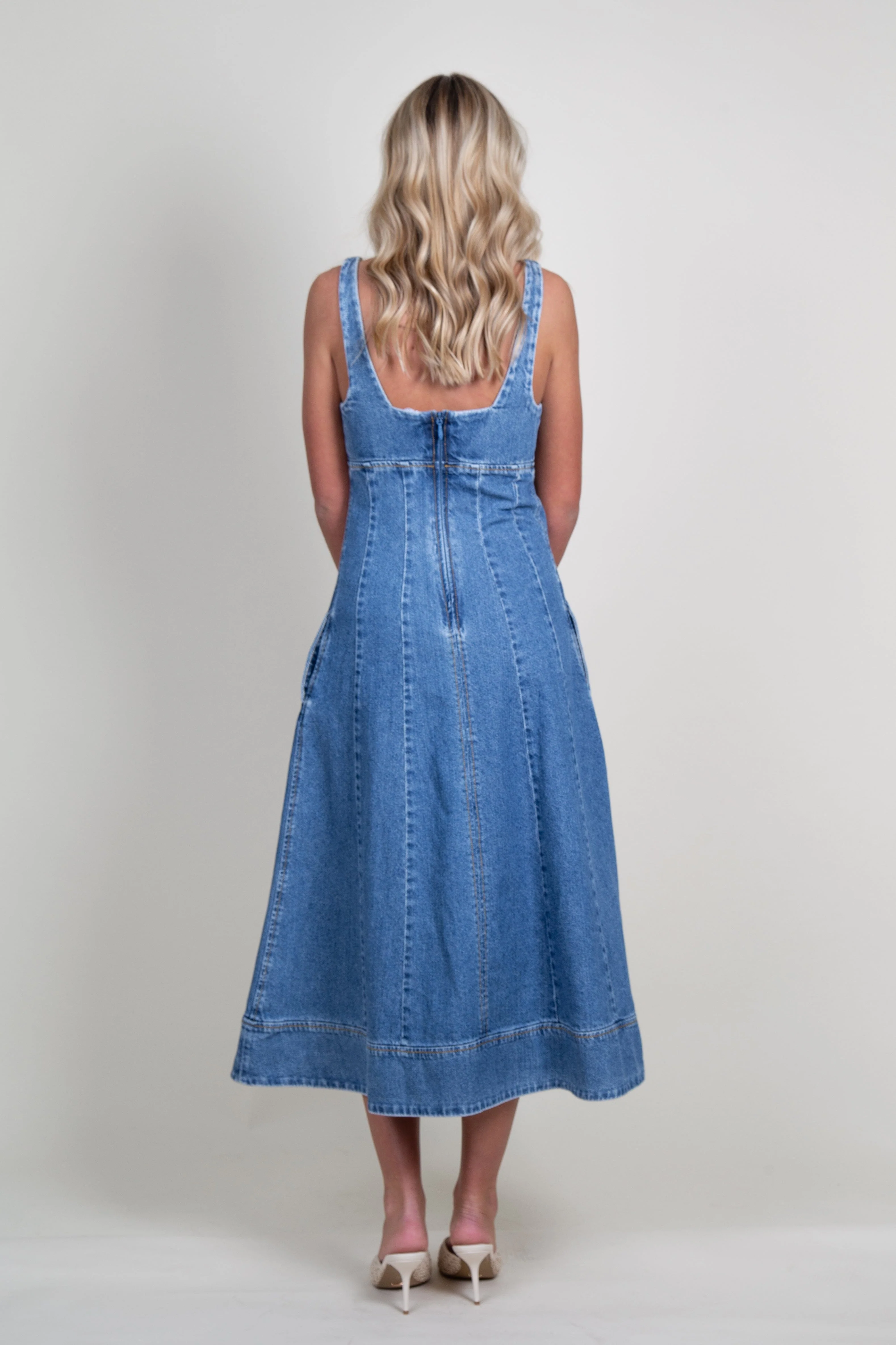 SUNDAYS | Willa Dress - Medium Wash Denim - Image 7