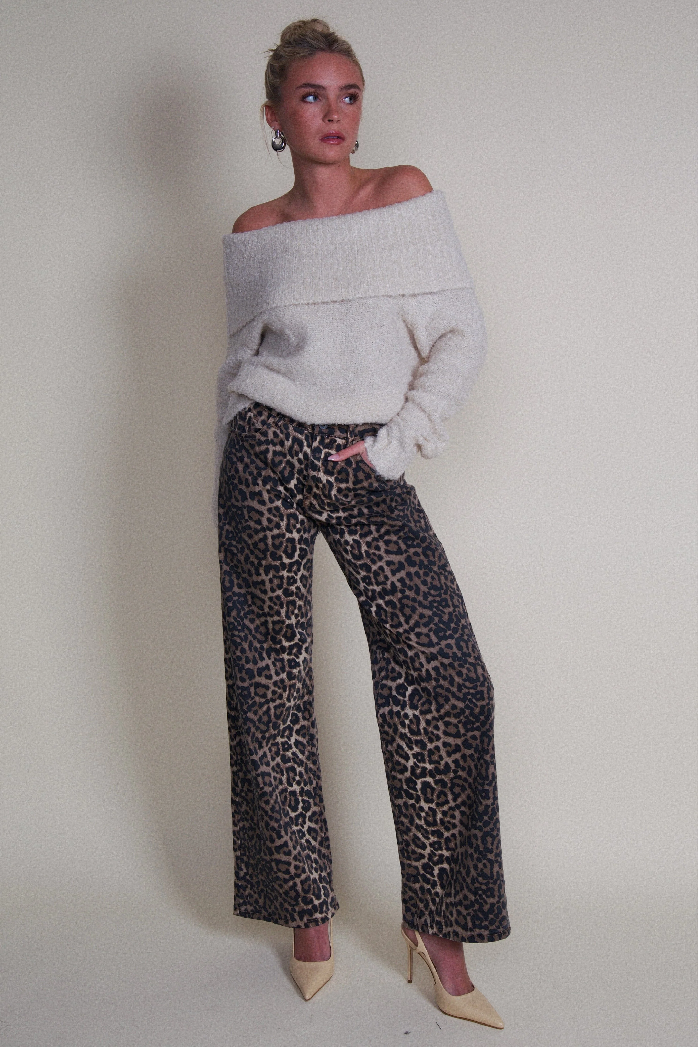 ONLINE ONLY | All That Denim Pants - Leopard - Image 2