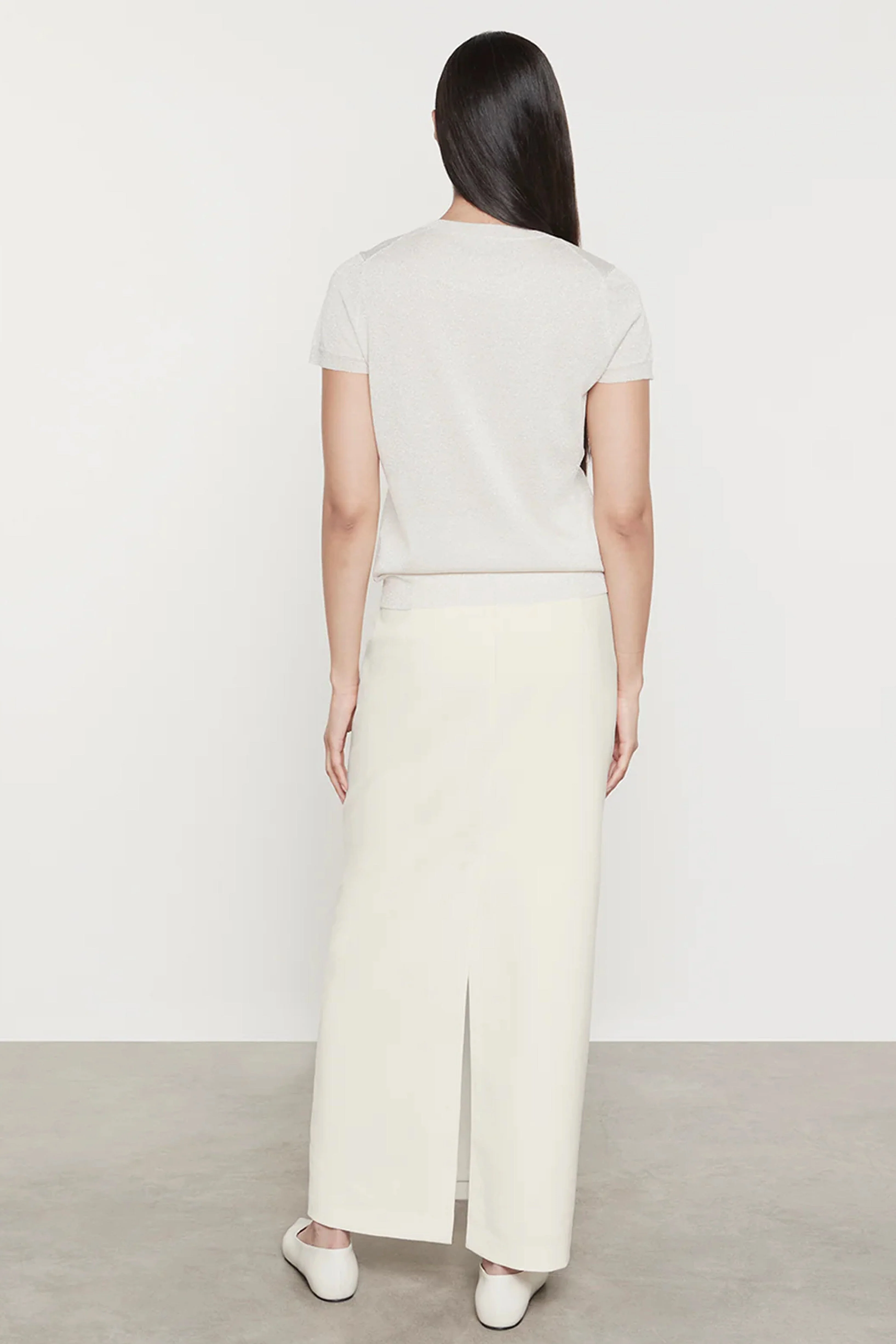ENZA COSTA | Lame Knitted Sweater - Champagne - Image 3