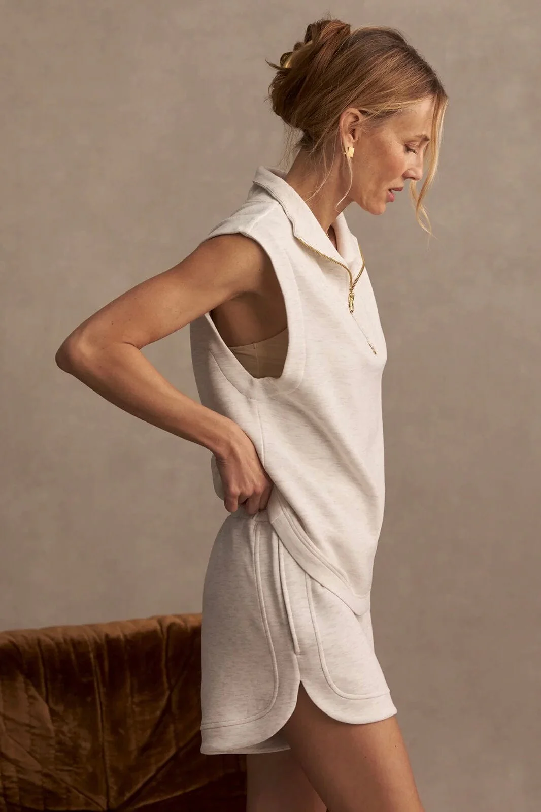 VARLEY | Ollie High Rise Short - Ivory Marl - Image 3
