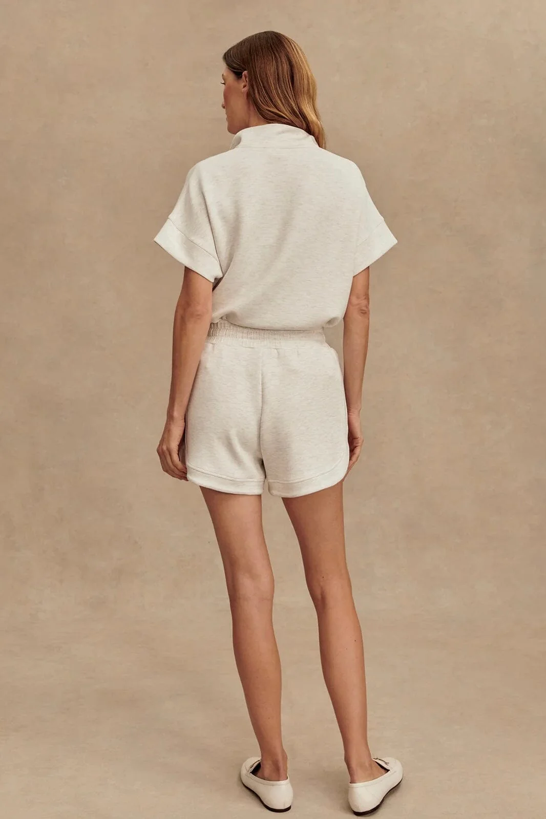 VARLEY | Ollie High Rise Short - Ivory Marl - Image 4