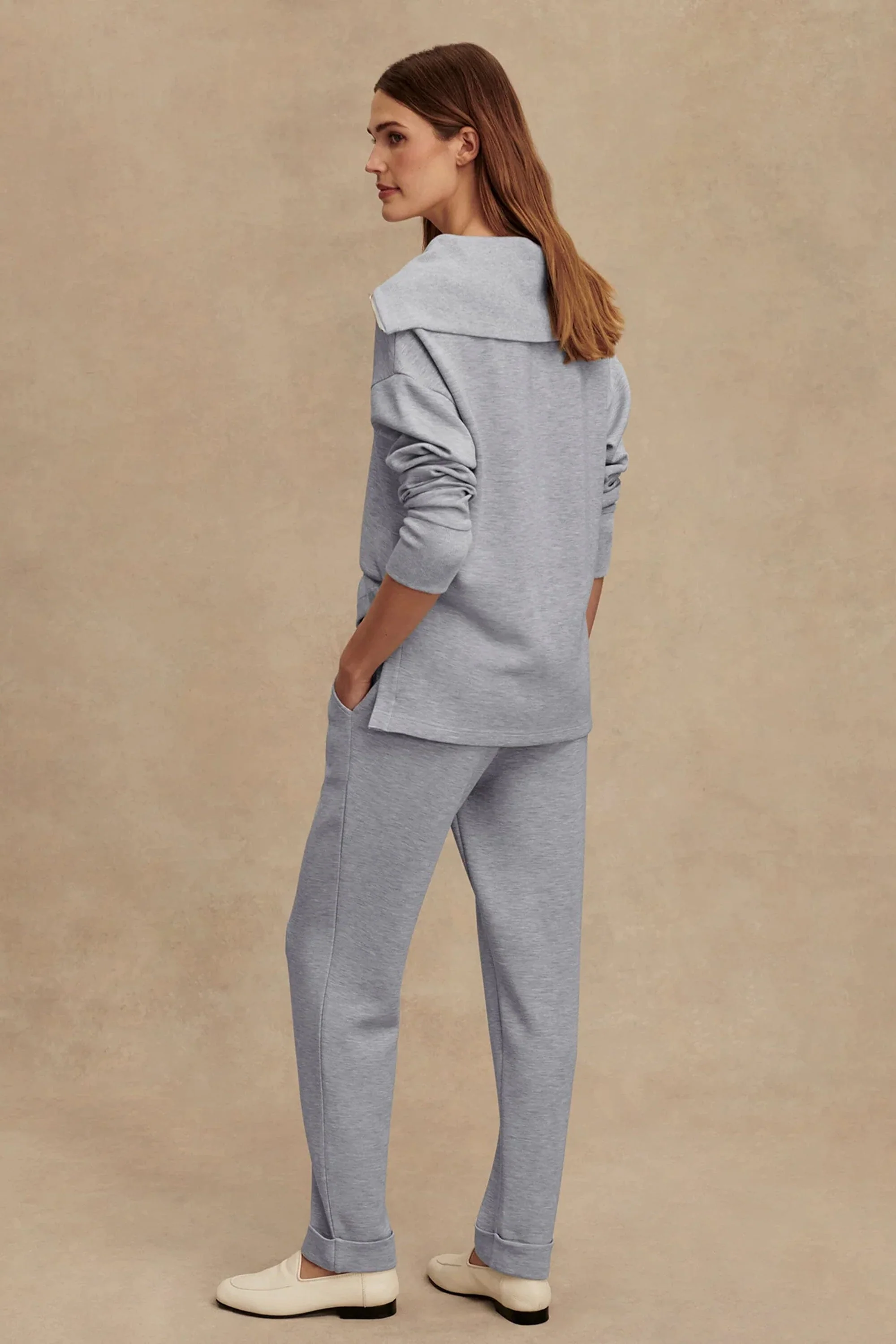 VARLEY | The Rolled Cuff Pant - Mid Blue Marl - Image 4