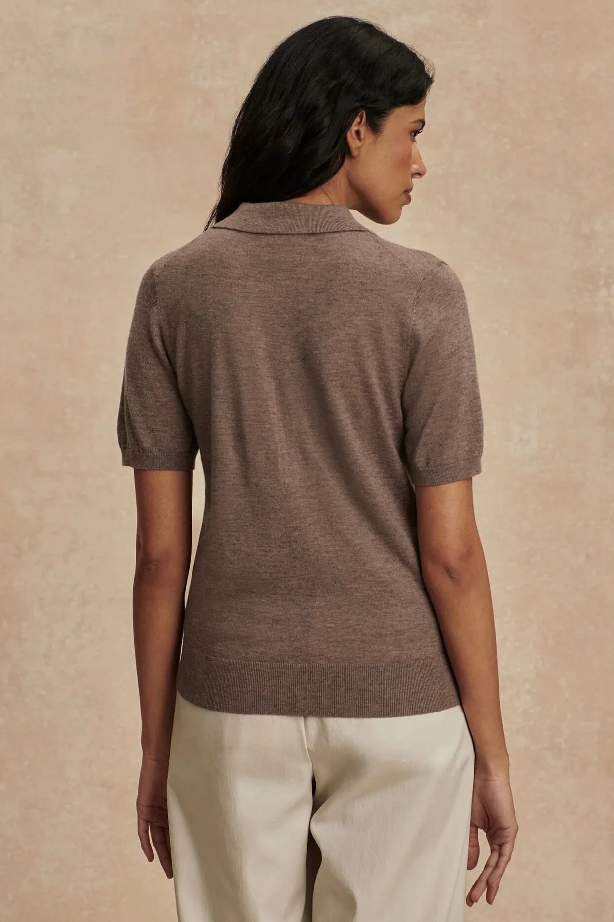 VARLEY | Toni Fine Knit Polo - Cinder Marl - Image 3